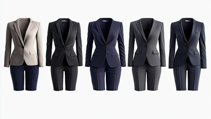 Professional women's suits in various colors
