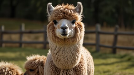 Alpaca Portrait in Pasture