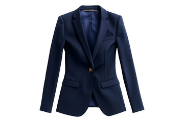 A navy blue blazer for women Isolated on Transparent Background PNG Image.