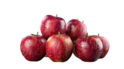 Fototapeta premium Pile of Ruby Apples: Captivating close-up of a pile of ripe, red apples, displaying their glistening skin and fresh, juicy appeal.