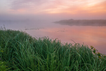awesome sunrise over the river