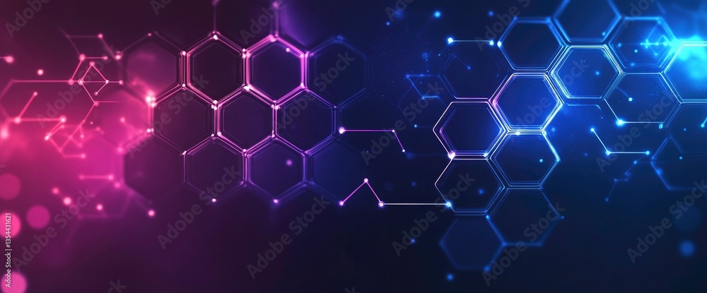Poster futuristic hexagonal network design for technology background