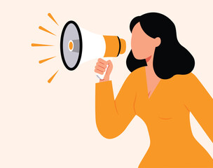  illustration of woman shouting