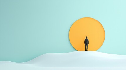 Bold Movie Poster Design with Typography and Minimalist Landscape