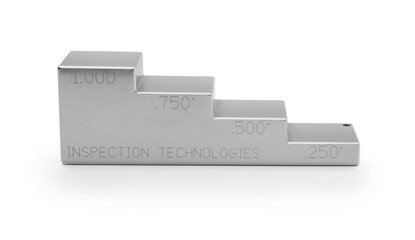 Ultrasonic steel thickness gauge isolated on white.