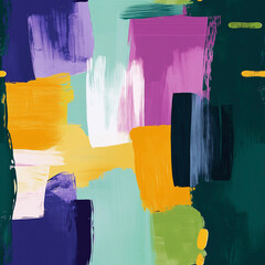 colorful paint brush strokes, seamless pattern