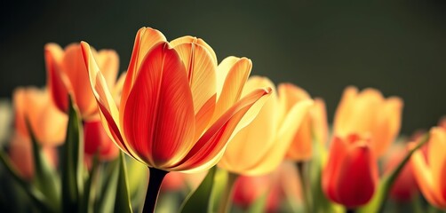 Elegant vintage line art tulip double exposure, botanical illustration , image, drawing