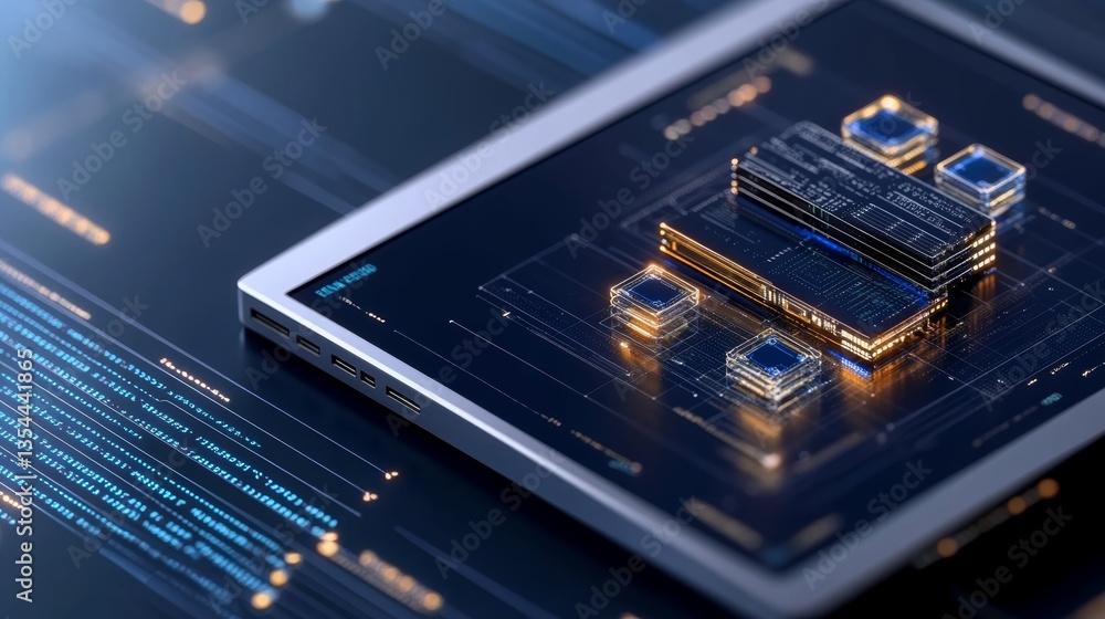Poster advanced cybersecurity concept illustrates the chaos in protecting digital information through high-