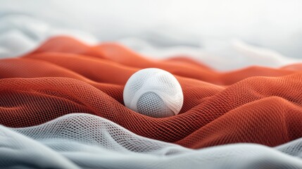 Abstract sphere on textured fabric