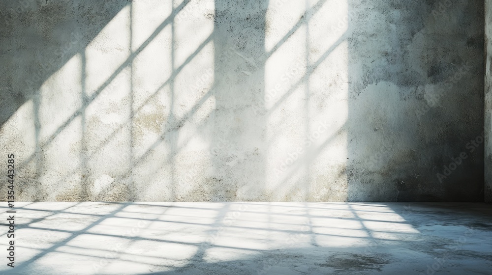 Poster light streams through a window onto a textured wall