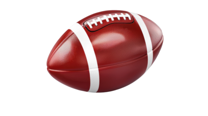 Red Football on the Field: An isolated image of a vibrant red football, perfectly showcasing the design and texture, ready for the game.