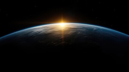 Earth rising, sunlit from space