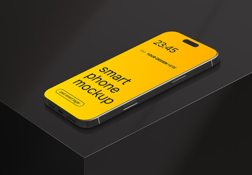 iPhone on modern table mockup