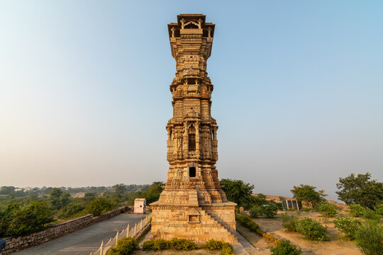 Kirti Stambh Chittorgarh Fort. Built in the 12th century by Jain merchant Jijaji Rathod, it is dedicated to Adinath, the first Jain Tirthankara.