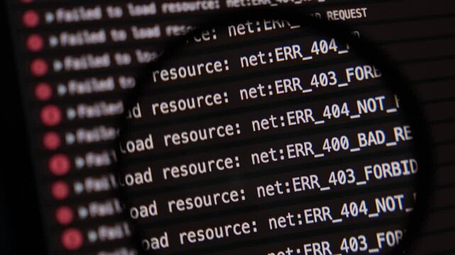 searching for network errors in browser console logs using magnifying glass to analyze http response issues