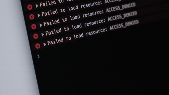 multiple access denied errors in browser developer console showing failed resource loading on dark interface screen