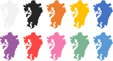 日本地図のグラフィック素材イラスト