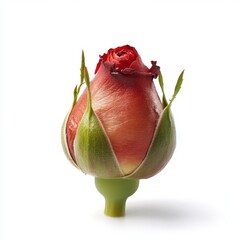 Fototapeta premium Generic Rose Bulb Scene Green National Husk Background.