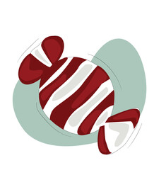 Christmas candy caramel.Red and white stripes