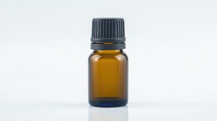 Lilac essential oil bottle in a clean, minimalistic setting, evoking natural simplicity and purity.
