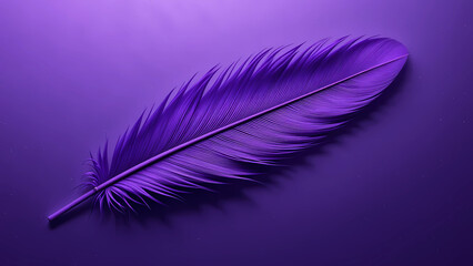 Purple feather on metallic violet background.