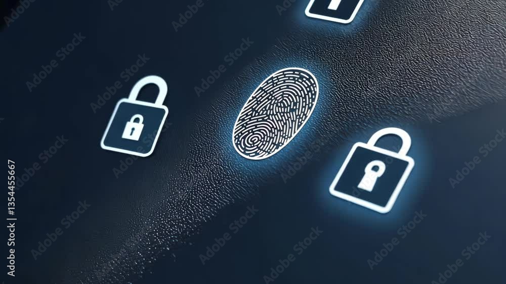 Poster fingerprint technology secure authentication concept