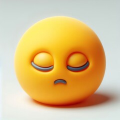Fototapeta premium 3d fluffy yellow sleeping emoji, white background