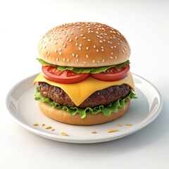 hamburger isolated on white