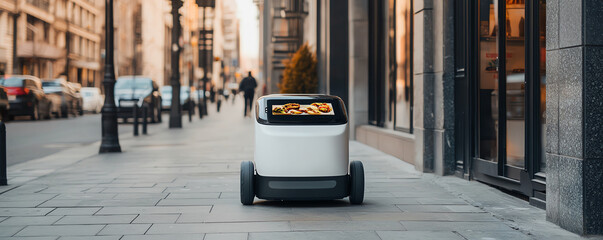 Efficient food delivery is enhanced by online ordering with this innovative robot