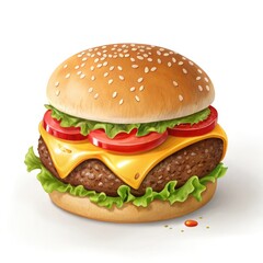 hamburger isolated on white