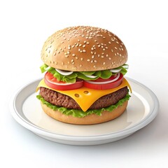 hamburger isolated on white