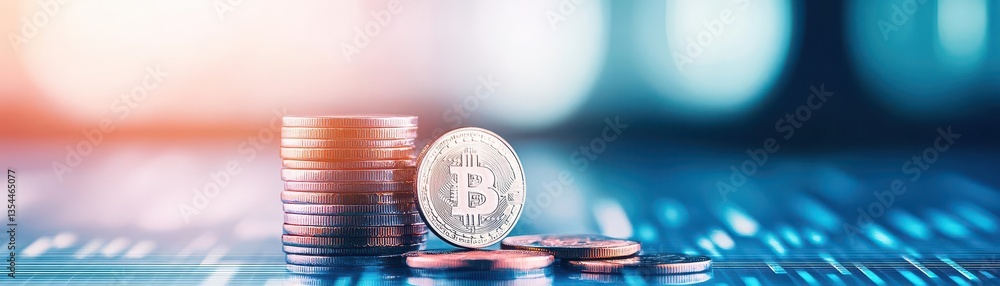 Poster abstract background finance chart coin
