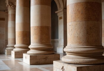 Elegant stone columns in a historic building showcasing architectural beauty