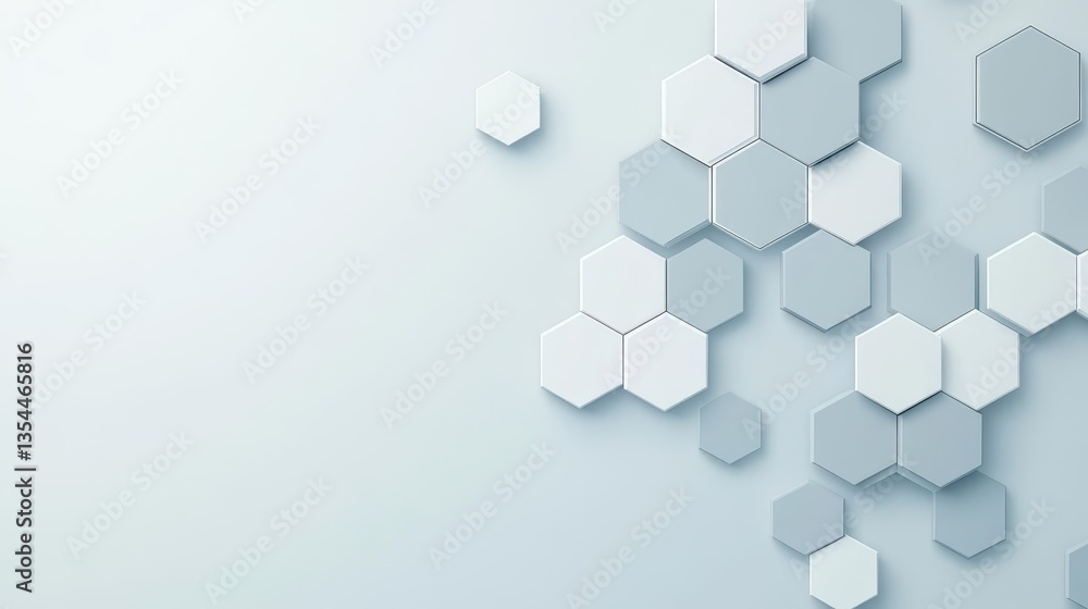 Poster Abstract background with hexagon, modern abstract vector polygonal pattern Futuristic honeycomb mosaic white background,white and gray hexagon honeycomb geometric copy space