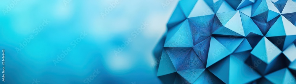 Poster abstract blue fractal geometric triangle polygon shape background