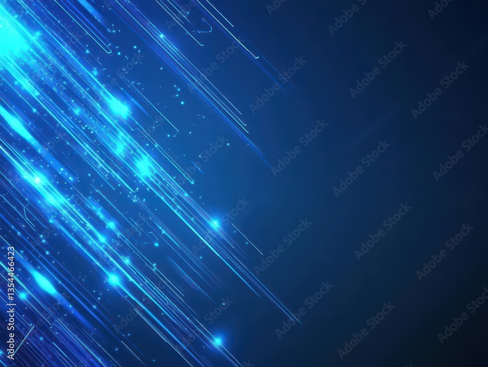 Poster abstract blue glowing geometric lines on dark blue background modern shiny blue diagonal rounded lin