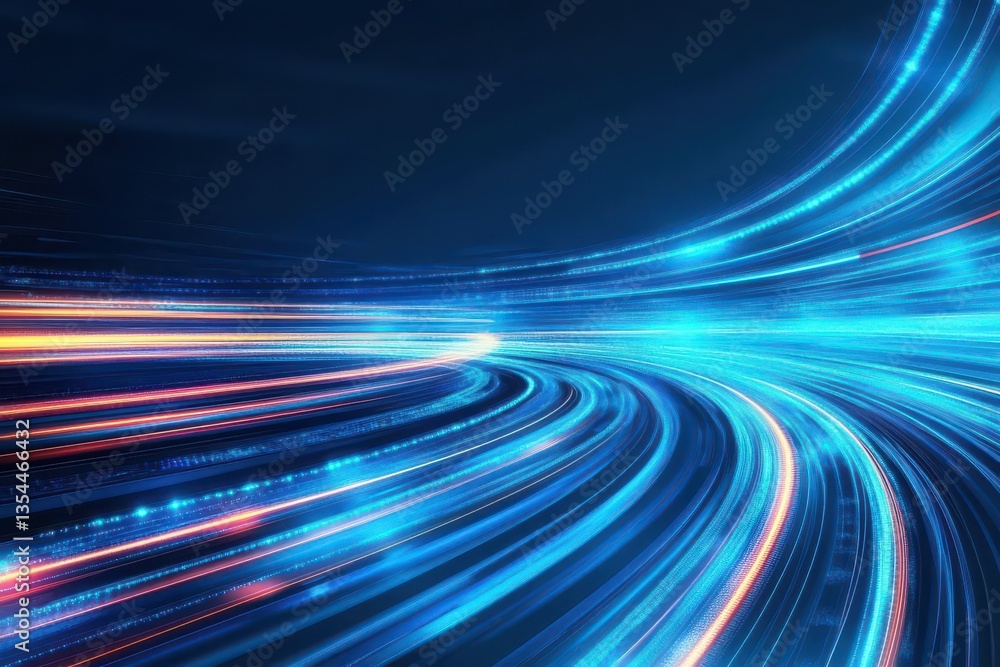 Aufkleber Abstract blue fast high speed light movement technology futuristic creative design vector background