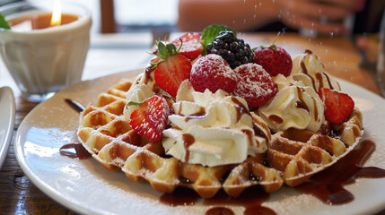 "Belgium Waffle: A Heavenly Treat Straight from the Heart of Europe. Indulge in the world - famous Belgium waffle, a crispy - yet - fluffy delight that has captured taste buds globally. Discover the s