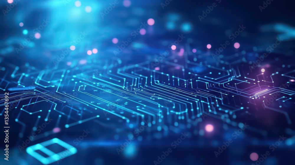 Poster abstract circuit board futuristic technology processing background