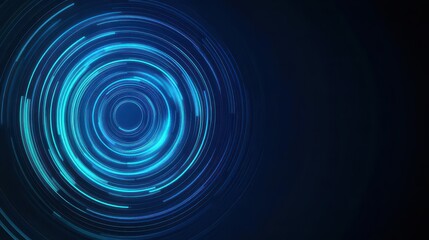 Obraz premium Abstract circle lines on dark blue background Geometric stripe line art design for poster, brochure, cover, website, header, web banner, presentation