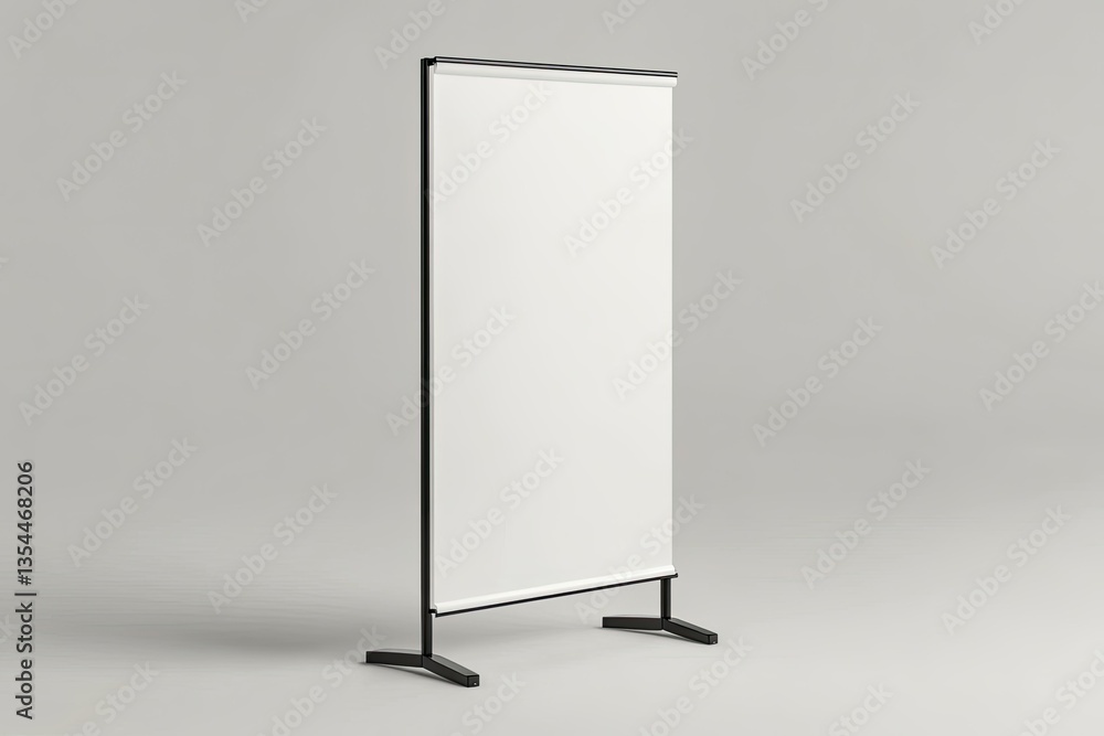 Poster clear pixel visual of roll up banner stand mockup 3d render