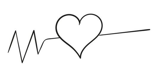 Heart. Abstract love symbol. Continuous line art drawing vector illustration.