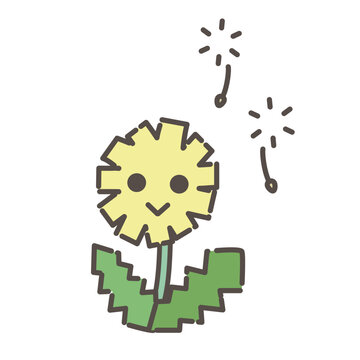 recommend clip art: かわいいタンポポのキャラクターと綿毛のイラスト	
                    ・パステルカラー
