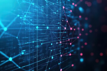 Obraz premium Abstract digital network data background, 3D rendering