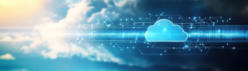 Obraz premium Abstract digital representation of cloud computing and data storage