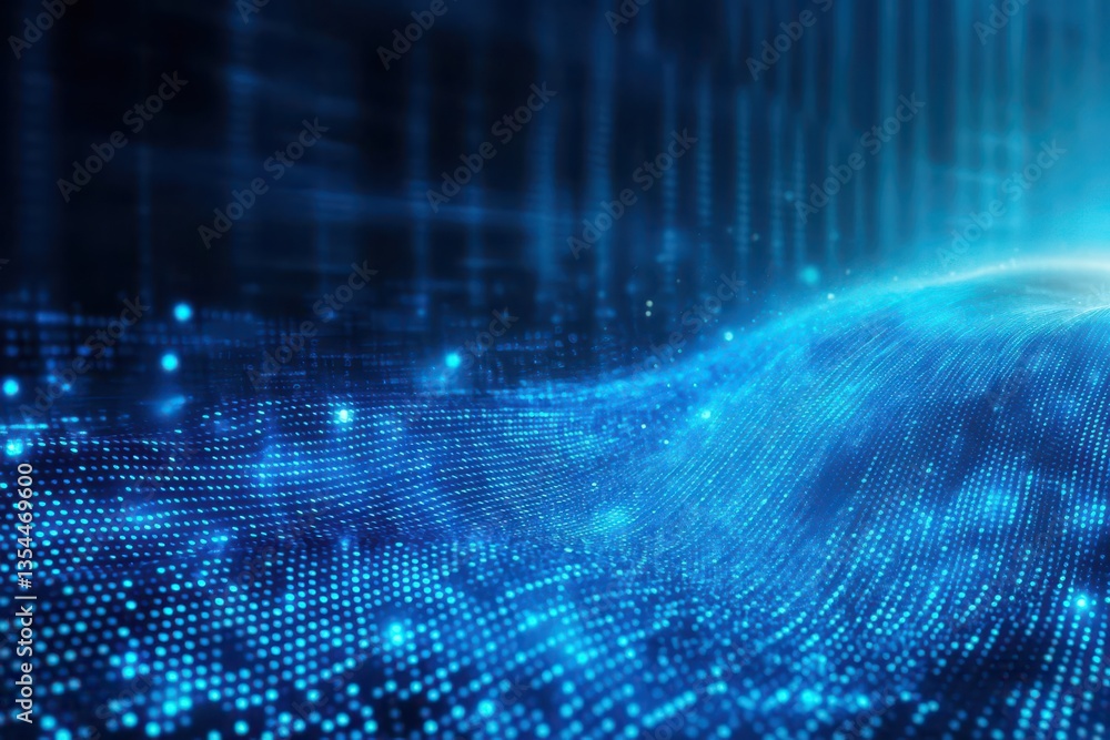 Poster abstract digital wave flowing through big data