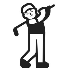 Golfer Swinging Club