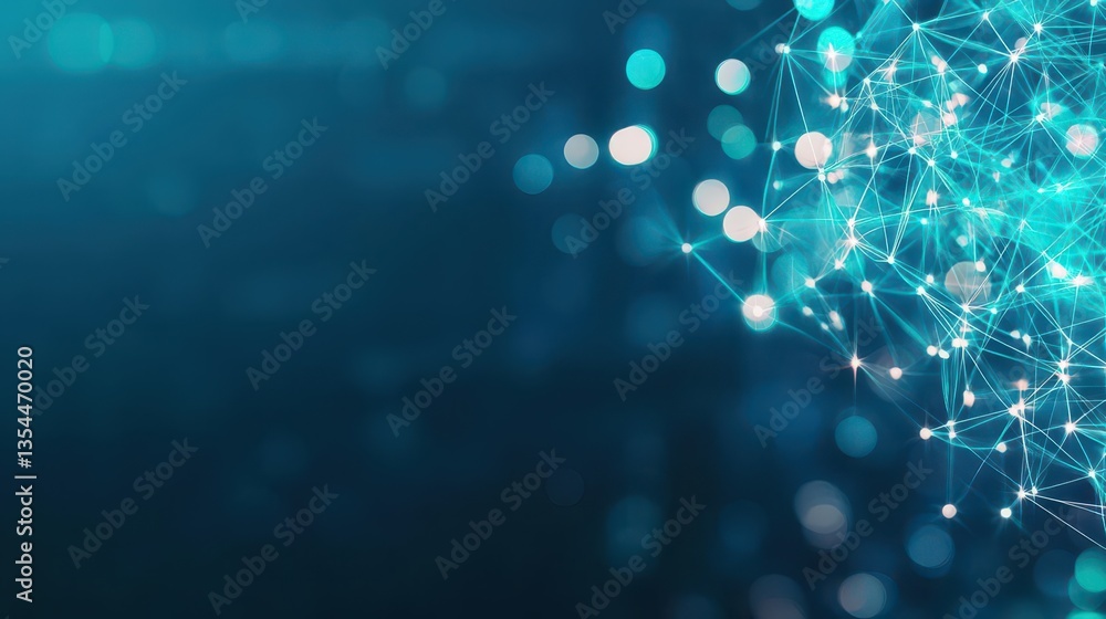 Fototapete abstract fluid elements with led teal illumination corporate gradient background generative ai