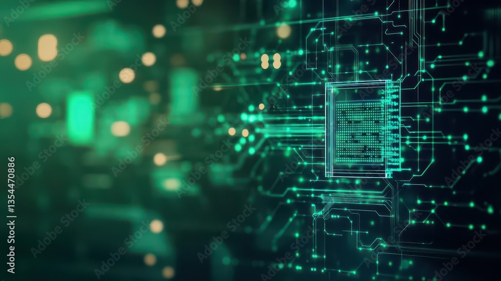 Poster Abstract green technology background  generative ai