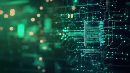 Abstract green technology background  generative ai